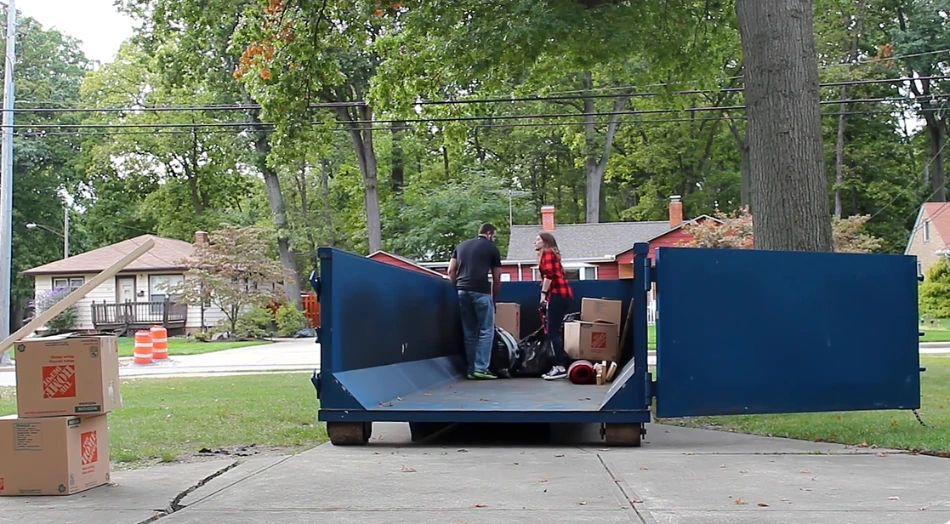 Commercial dumpster rental for a business buildout in New Braunfels