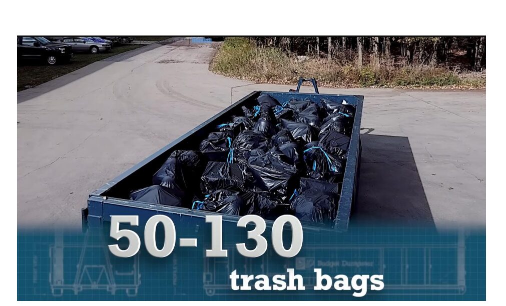 Dumpster filled with event cleanup debris in New Braunfels