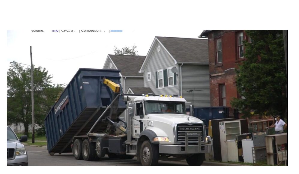 Same-day emergency dumpster delivery truck in New Braunfels