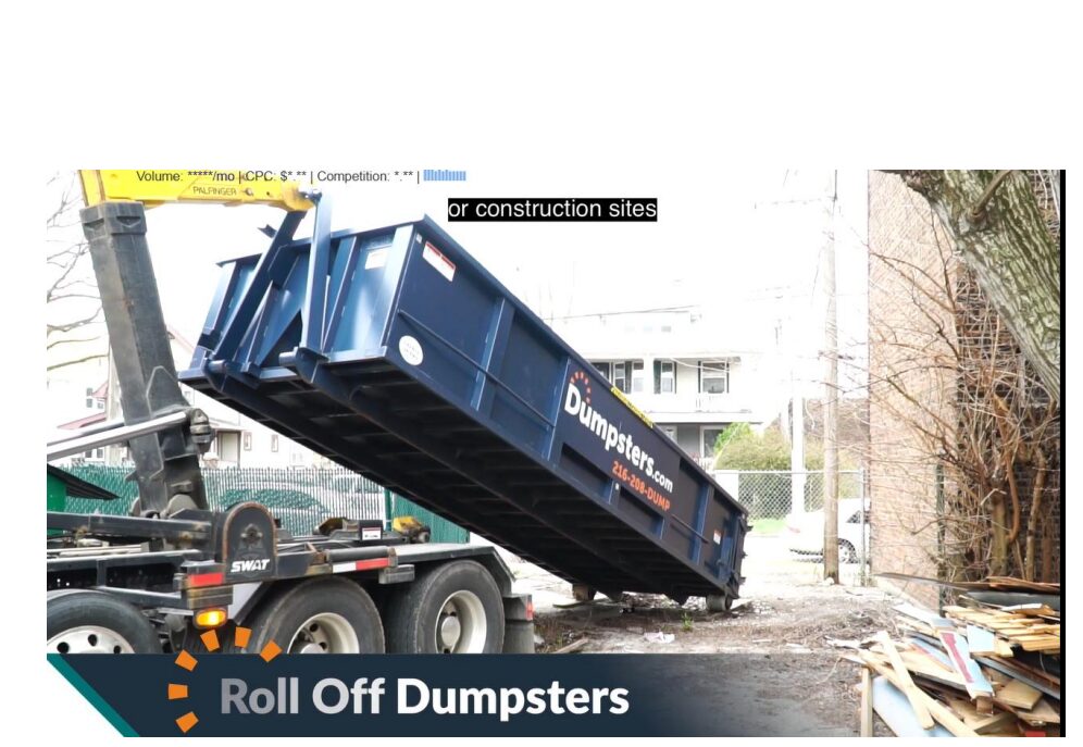 Roll off dumpster at a construction site in New Braunfels